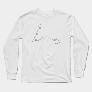 Pisces Zodiac Constellation in Silver Long Sleeve T-Shirt